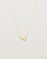 Front view of the Nuna Necklace | Savannah Sunstone in yellow gold.