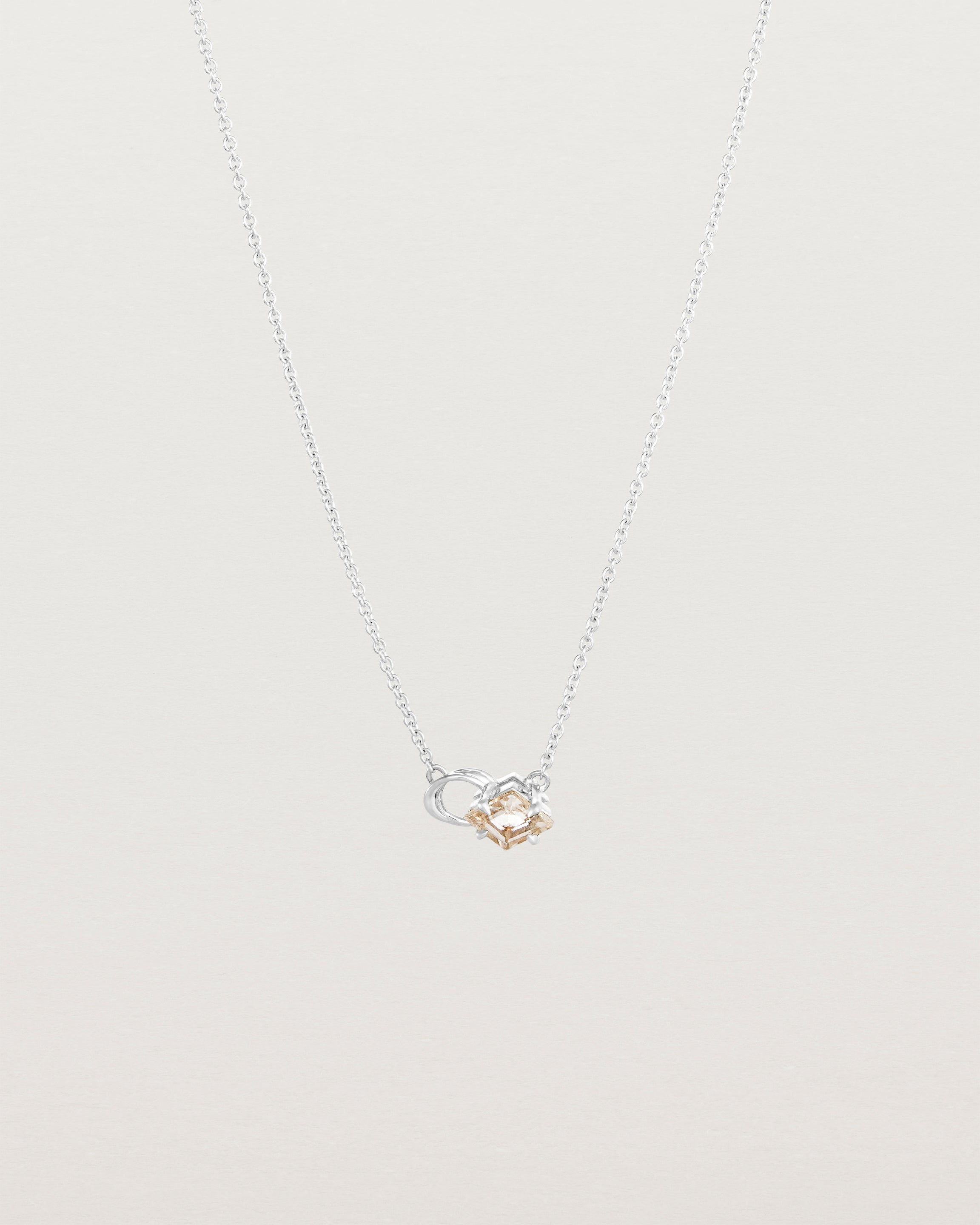 Front view of the Nuna Necklace | Savannah Sunstone in sterling silver.