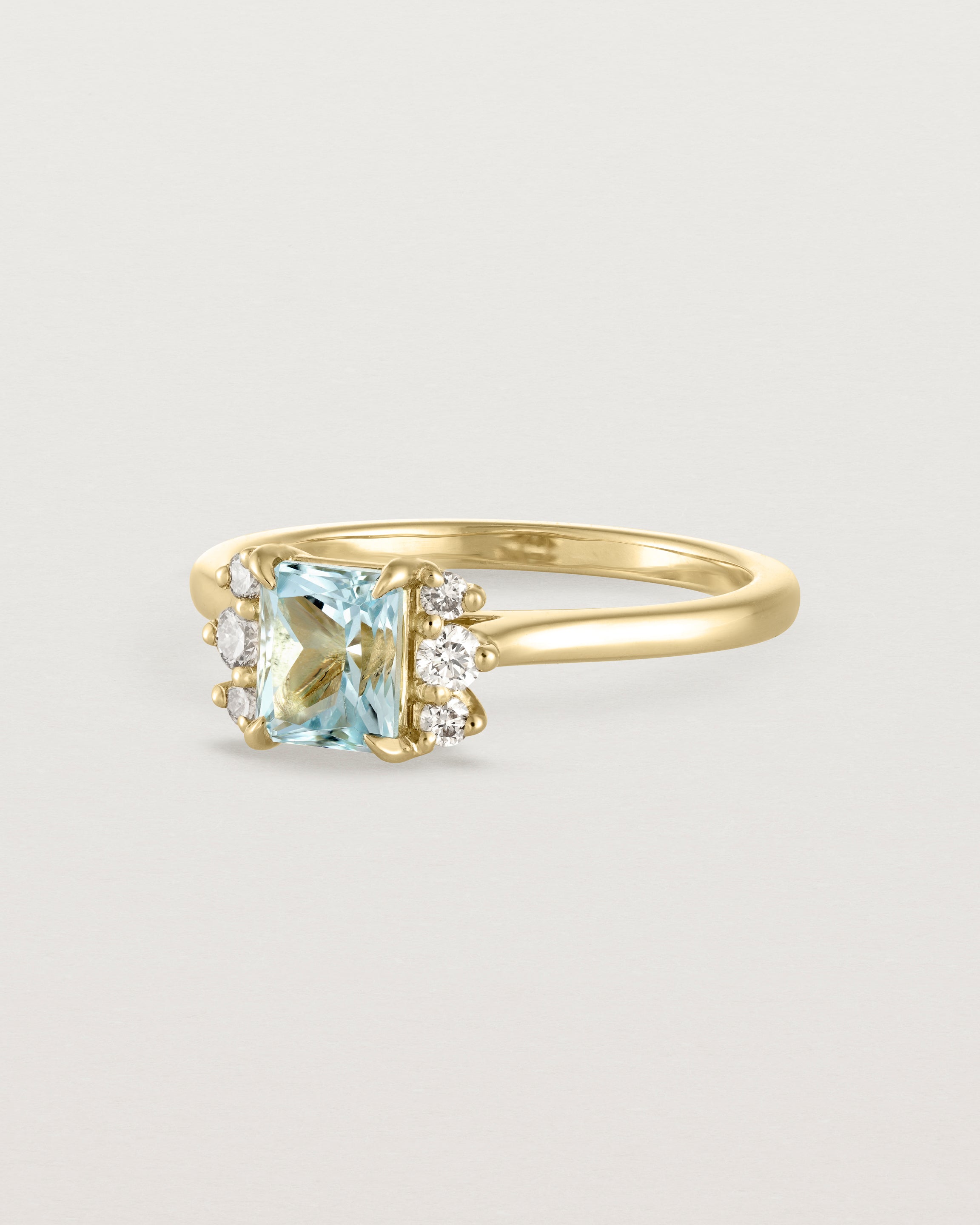 Angled view of the Mira Ring | Aquamarine.