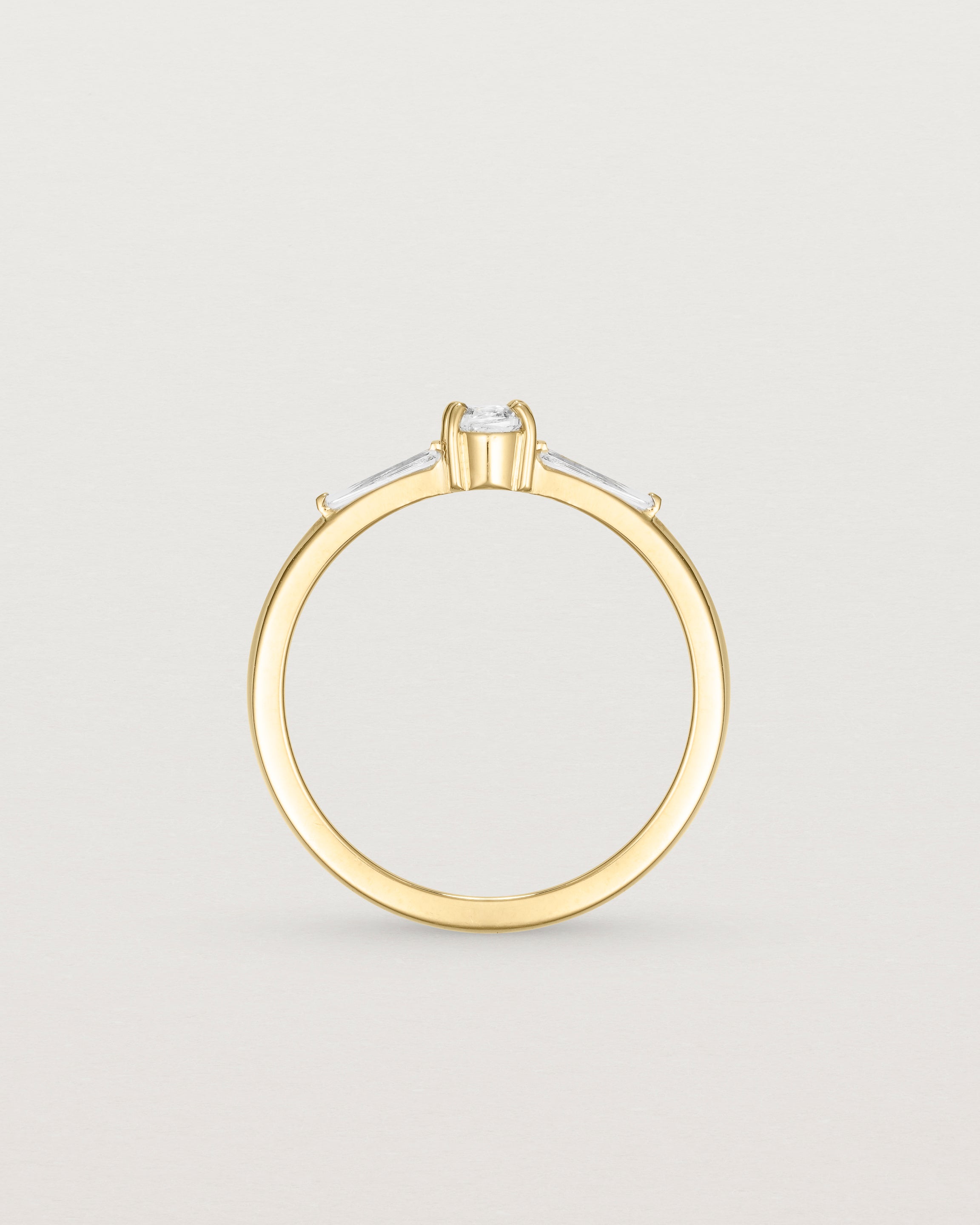 Standing view of the Ives | Trio Ring | Diamonds.
