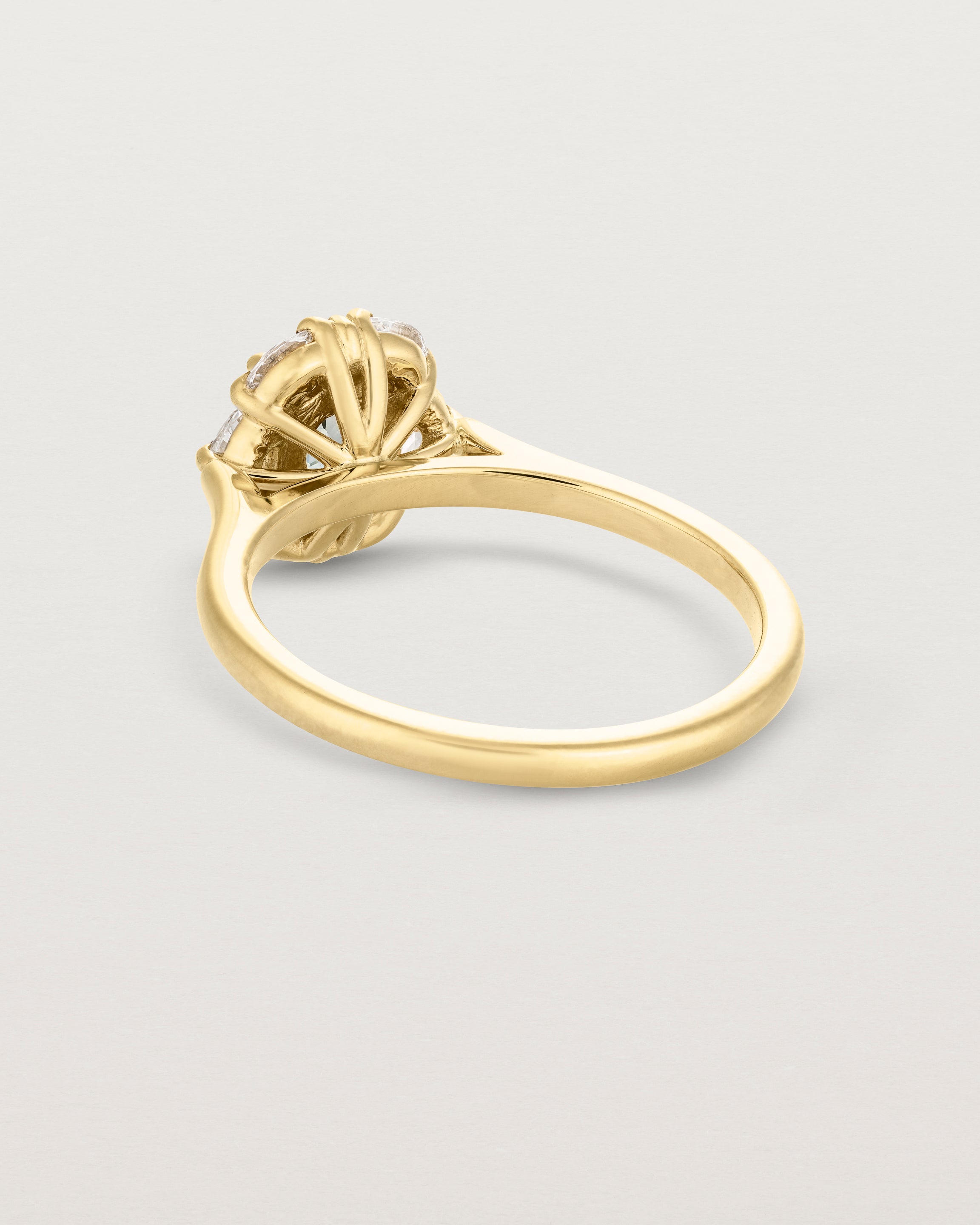 Back view of the Mathilde Vintage Halo Ring | Sapphire & Diamonds.