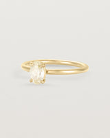 Side view of a Yellow Diamond Signature Solitaire in Yellow Gold 