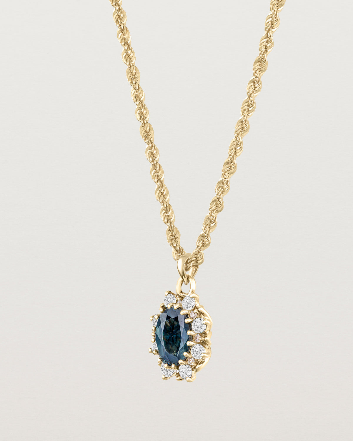 Eirene Halo Necklace | Australian Sapphire & Natural Diamonds