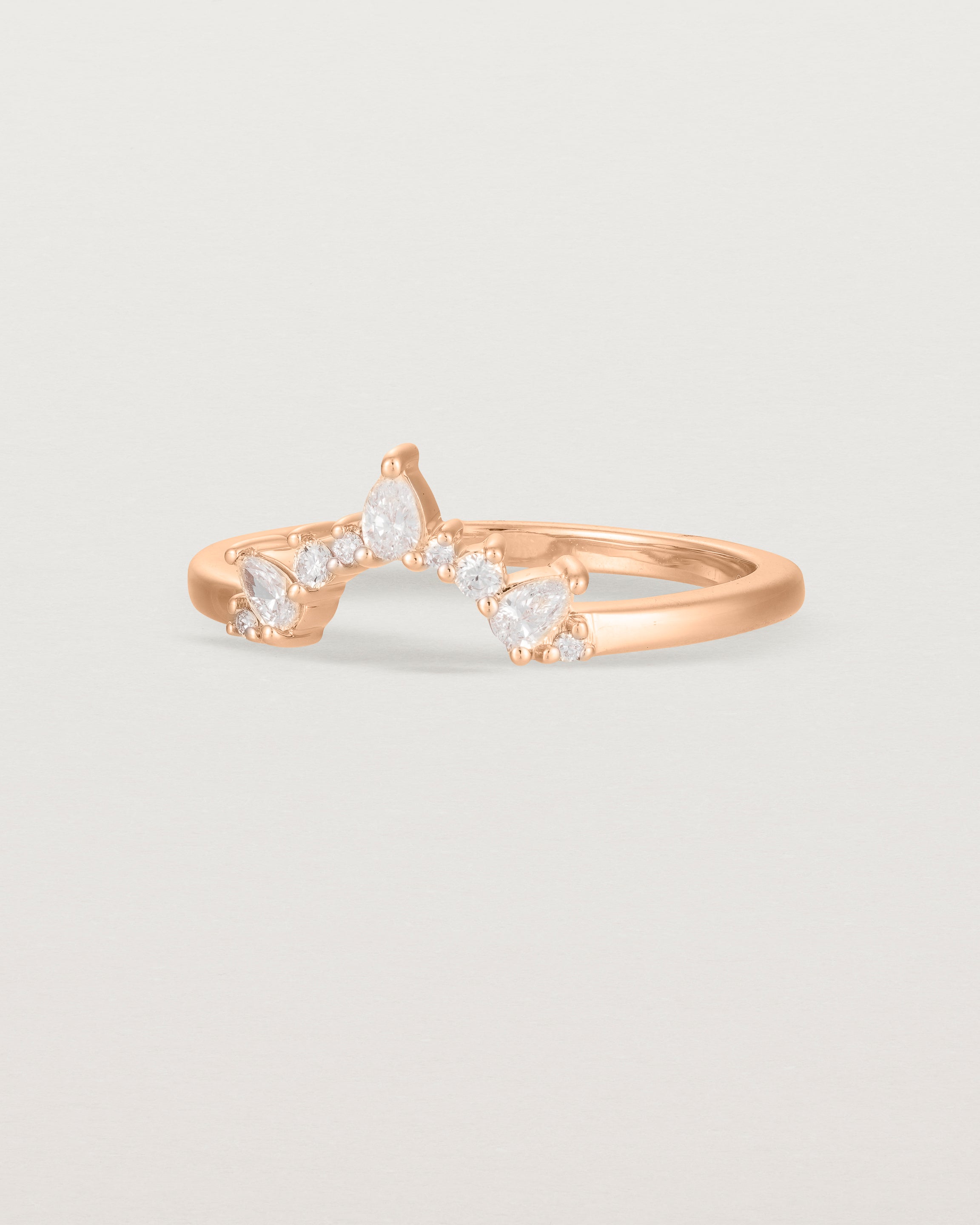 Angled view of the Odette Crown Ring | Fit Ⅱ | Rose Gold.