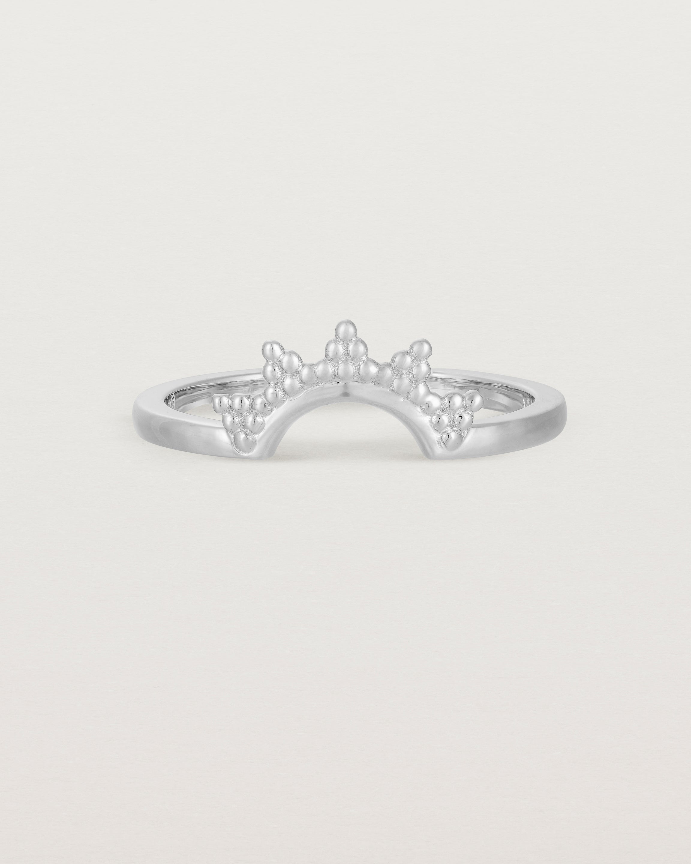 Front view of the Odine Crown Ring | Fit Ⅰ | White Gold.
