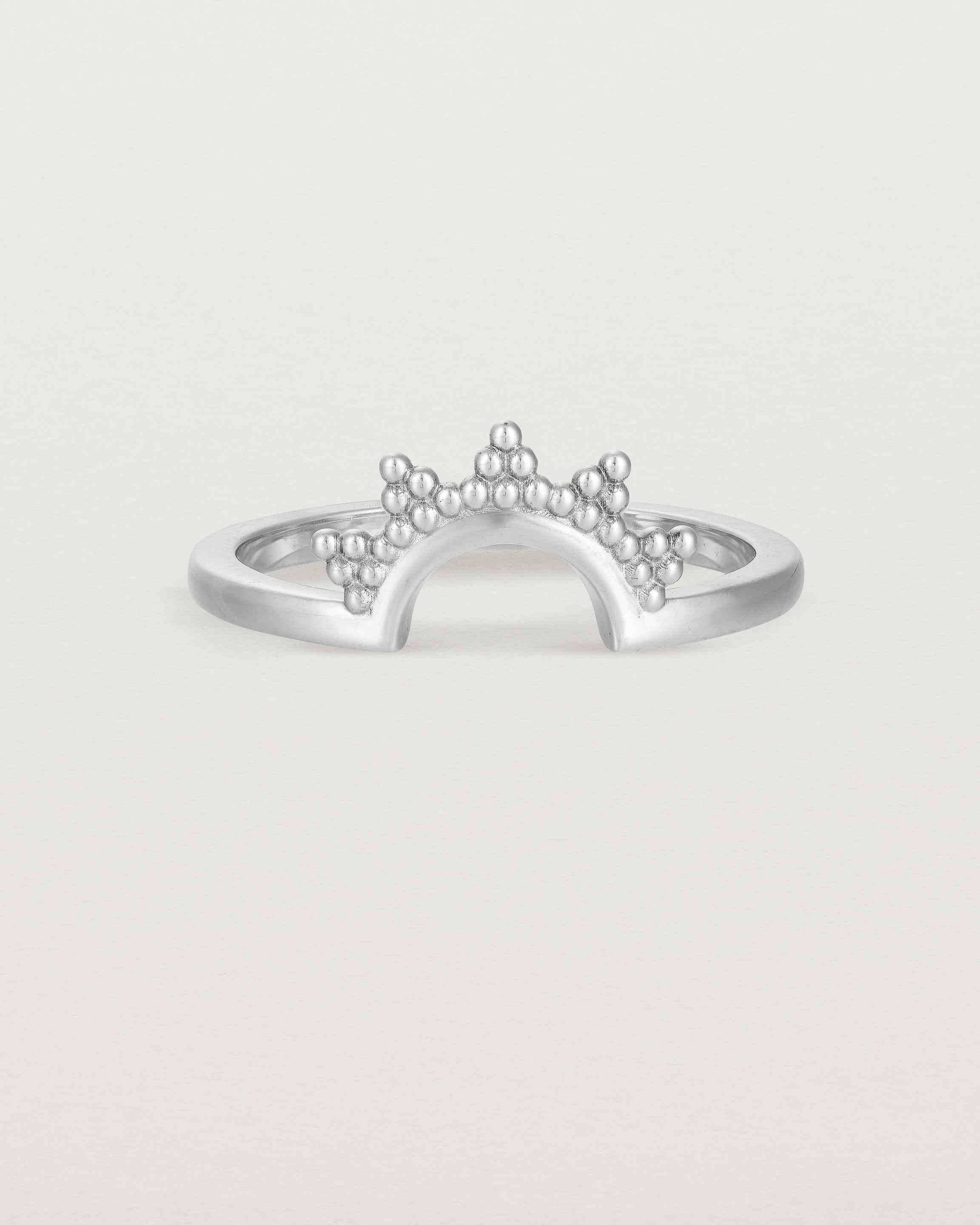 Front view of the Odine Crown Ring | Fit Ⅱ | White Gold.