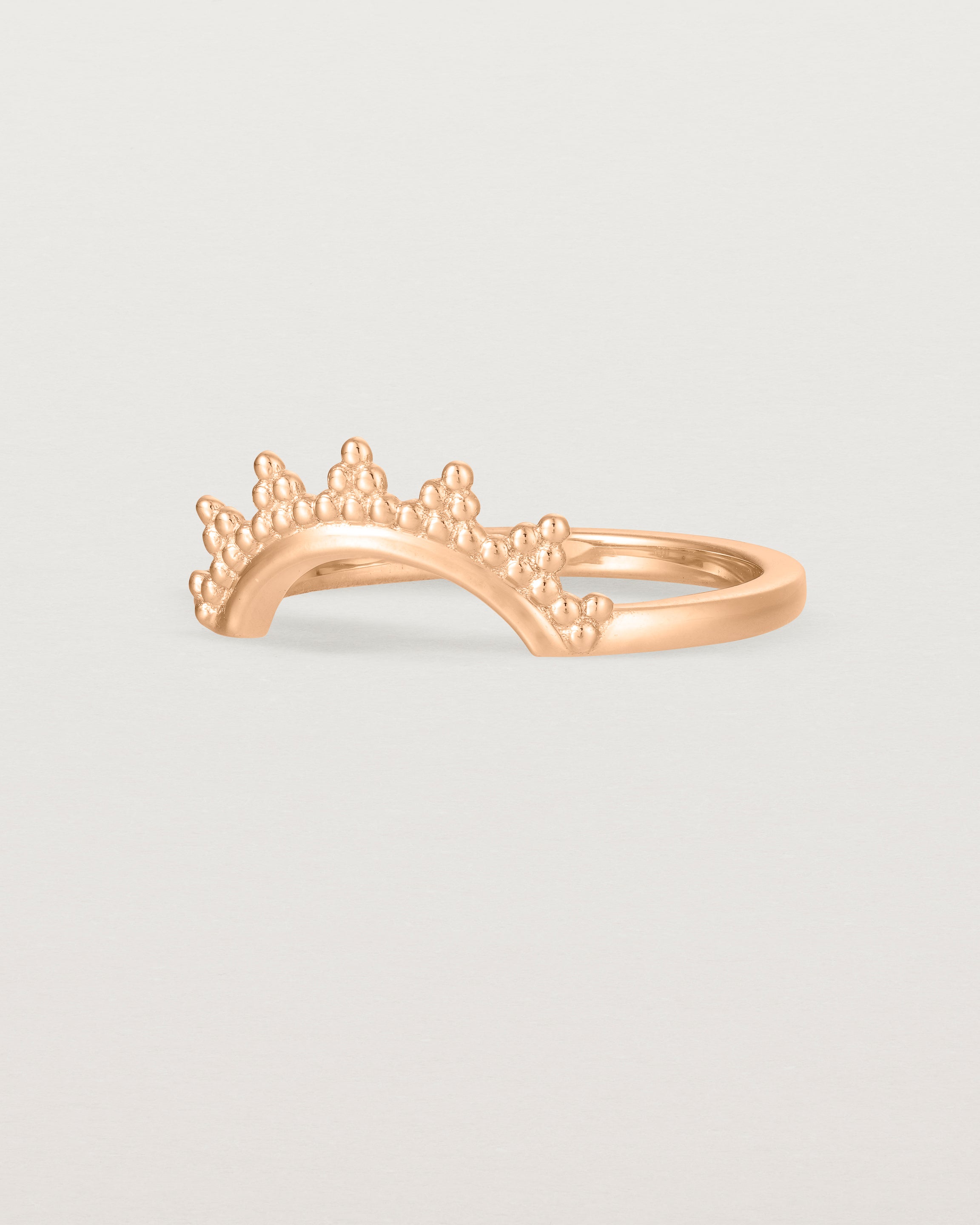 Angled view of the Odine Crown Ring | Fit Ⅲ | Rose Gold.