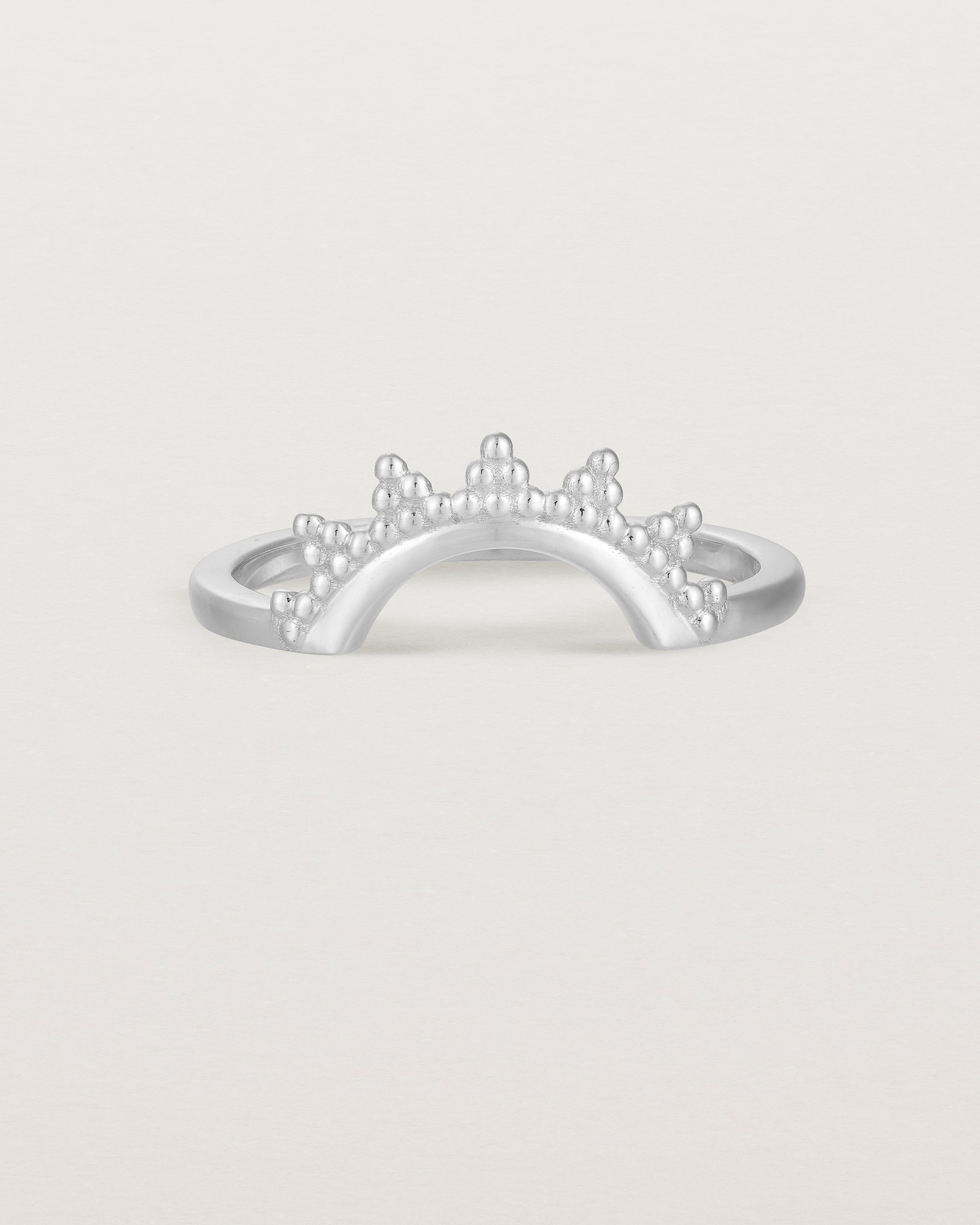 Front view of the Odine Crown Ring | Fit Ⅳ | White Gold.