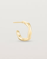 Side view of the Organic Hoops | Yellow Gold.