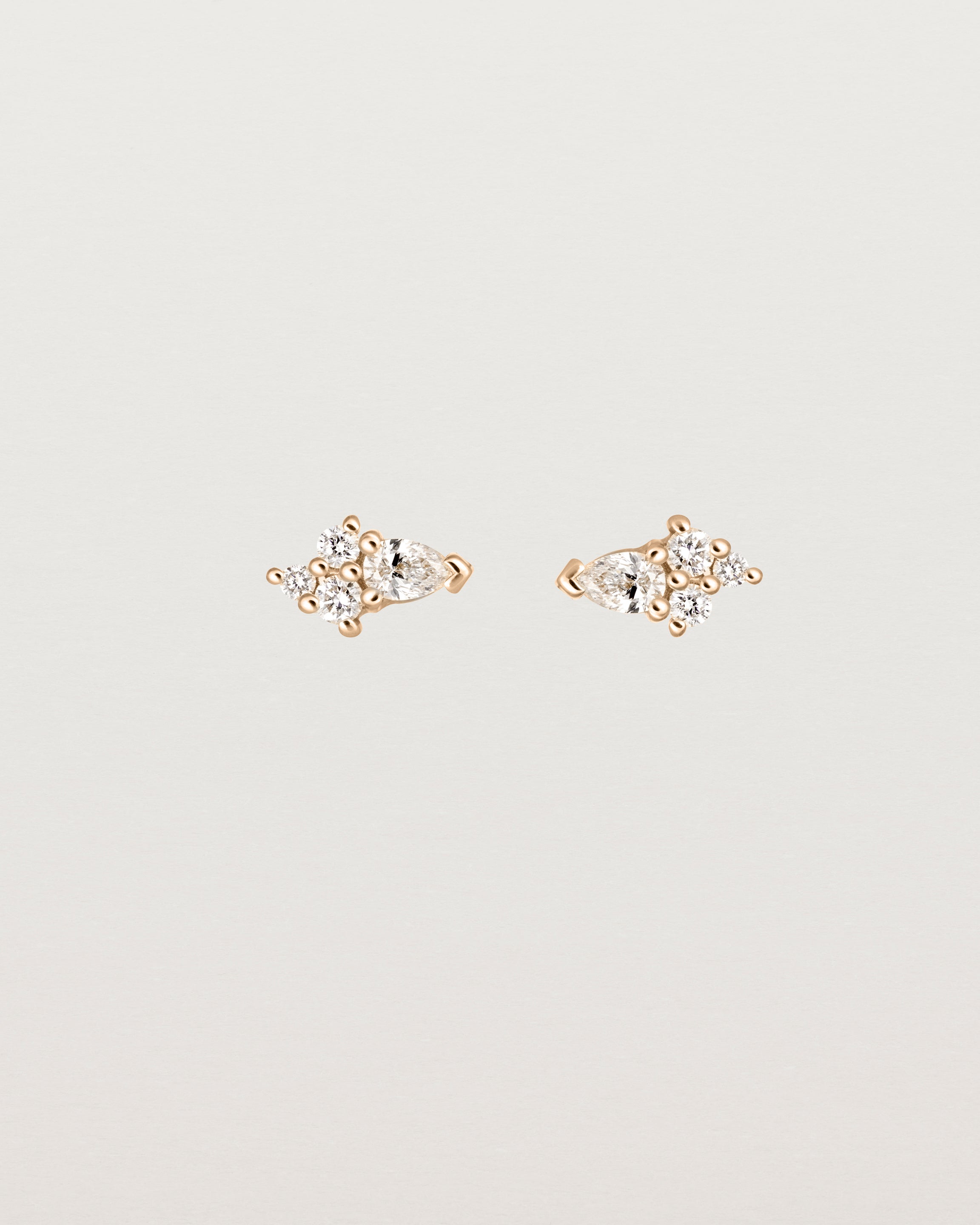 Pear Cluster Studs | Diamonds | Rose Gold