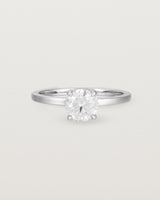 Front view of the Petite Una Round Solitaire | Laboratory Grown Diamond | White Gold.