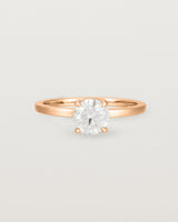 Front view of the Petite Una Round Solitaire | Laboratory Grown Diamond | Rose Gold.