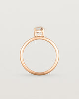 Standing view of the Petite Una Round Solitaire | Rutilated Quartz | Rose Gold.