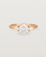 Front view of the Petite Una Round Trio Ring | Laboratory Grown Diamonds | Rose Gold.