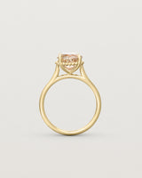 Standing view of the Thea Round Solitaire | Savannah Sunstone in yellow gold.