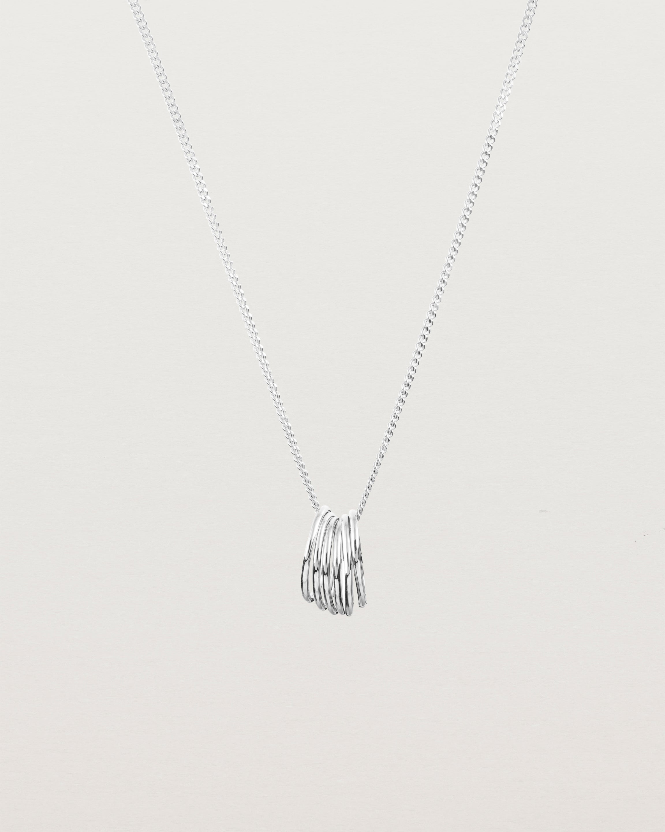 Front view of the Front view of the Six Oval Necklace | Sterling Silver.
