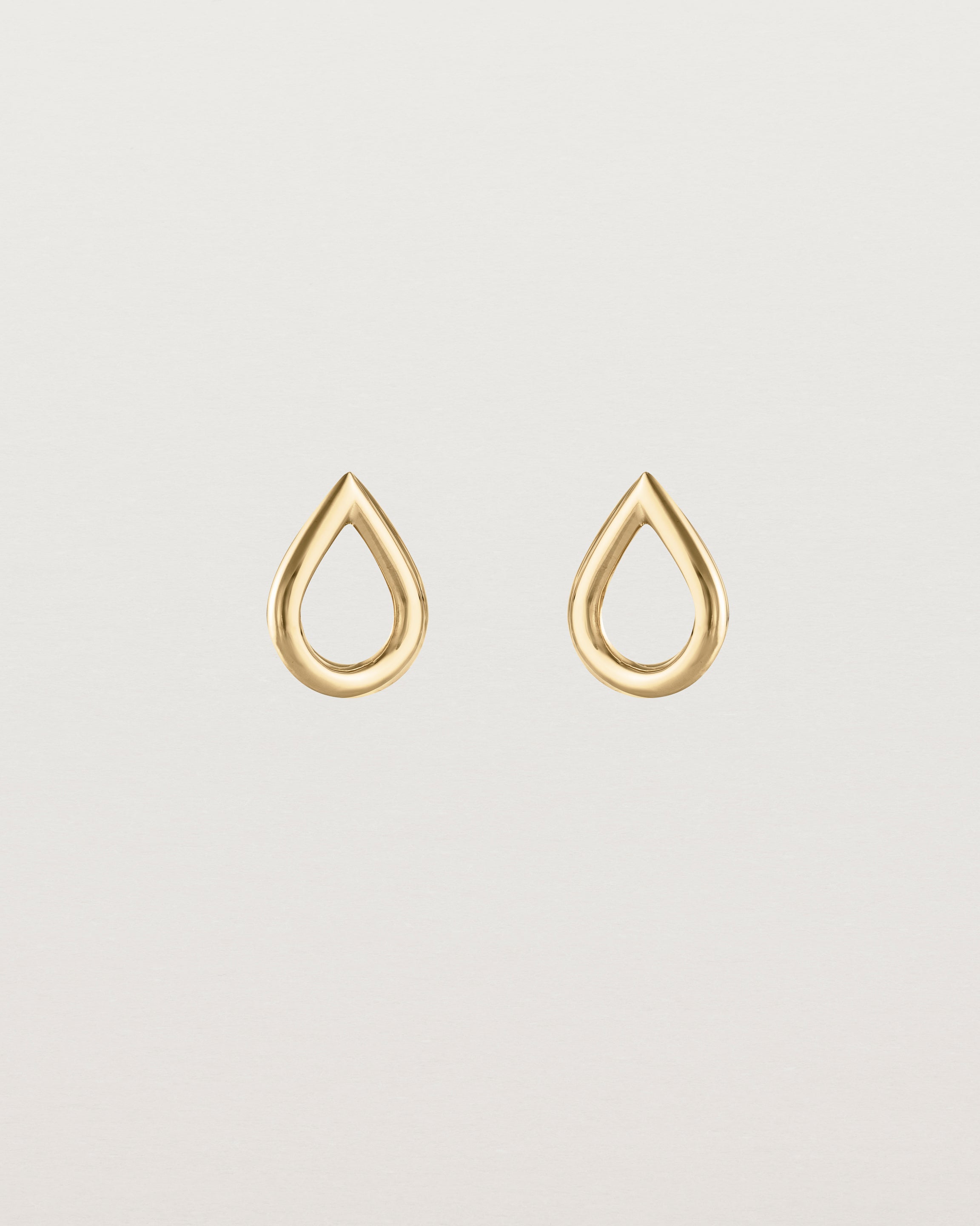Front view of the Small Dena Studs in yellow gold.