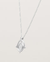 The Solluné Necklace | Sterling Silver angled.