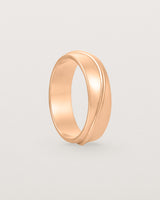 Standing view of the Surge Wedding Ring | 6mm | Rose Gold.