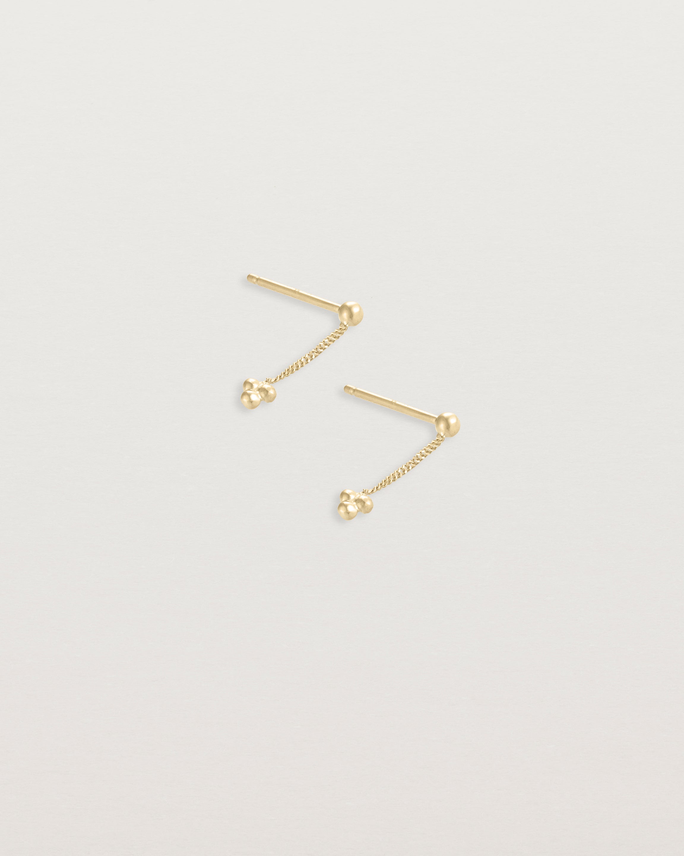 A pair of Tellue Drop Studs in Yellow Gold.