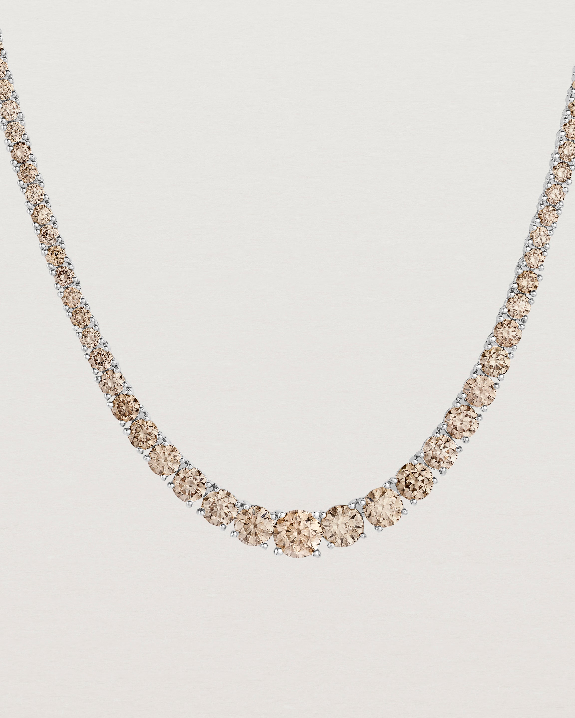 Leora Graduated Tennis Necklace | Champagne Diamond