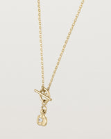 Angled view of the Terra Necklace | Diamond in yellow gold.