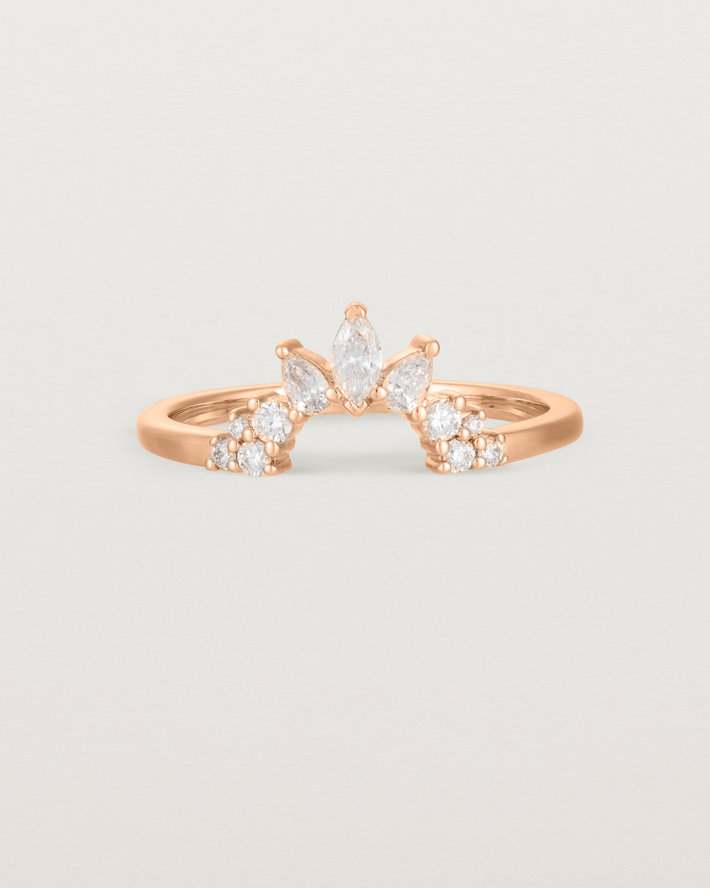 Front view of the Thalia Crown Ring | Fit ‚I | Rose Gold.