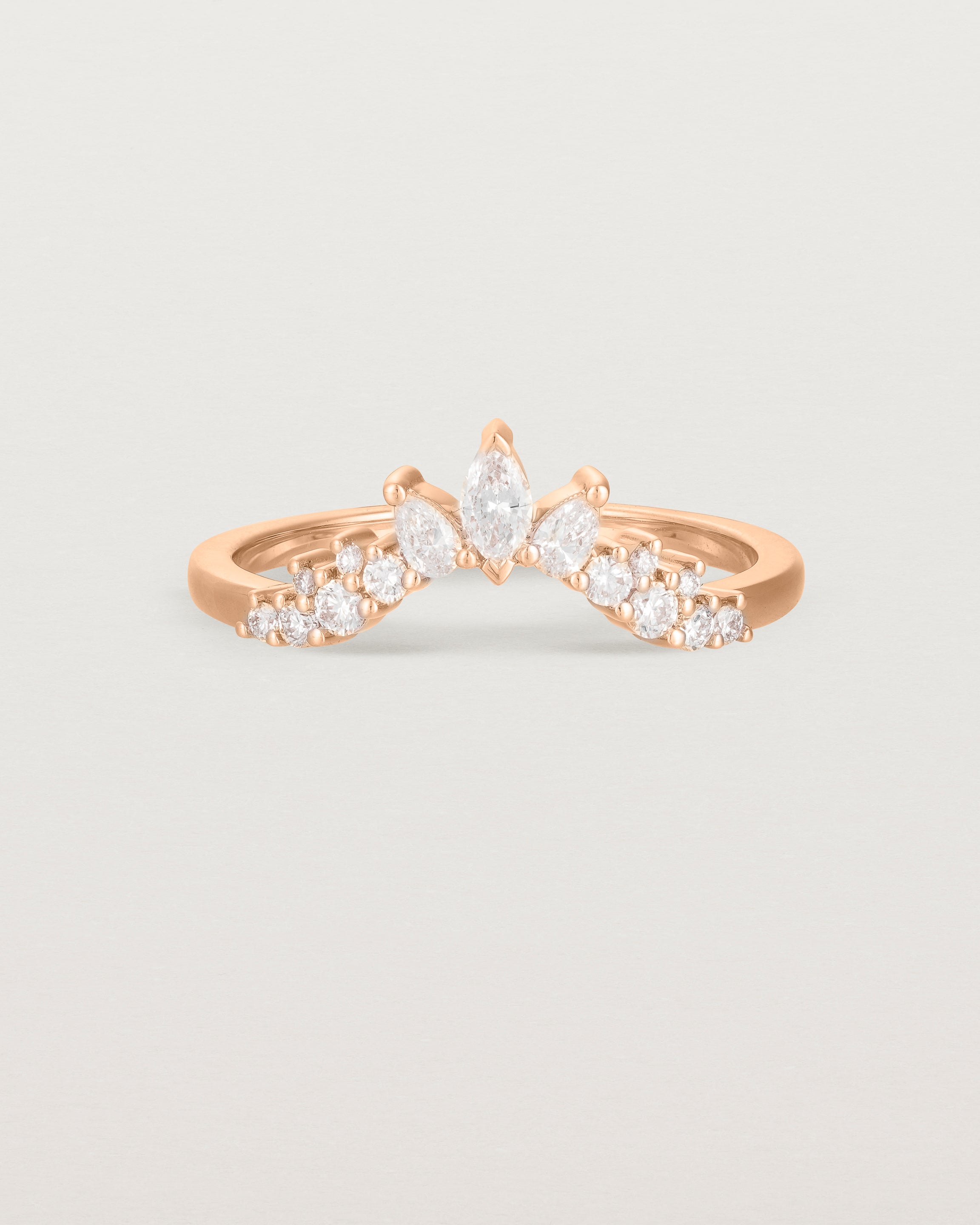 Front view of the Thalia Crown Ring | Fit ‚III | Rose Gold.