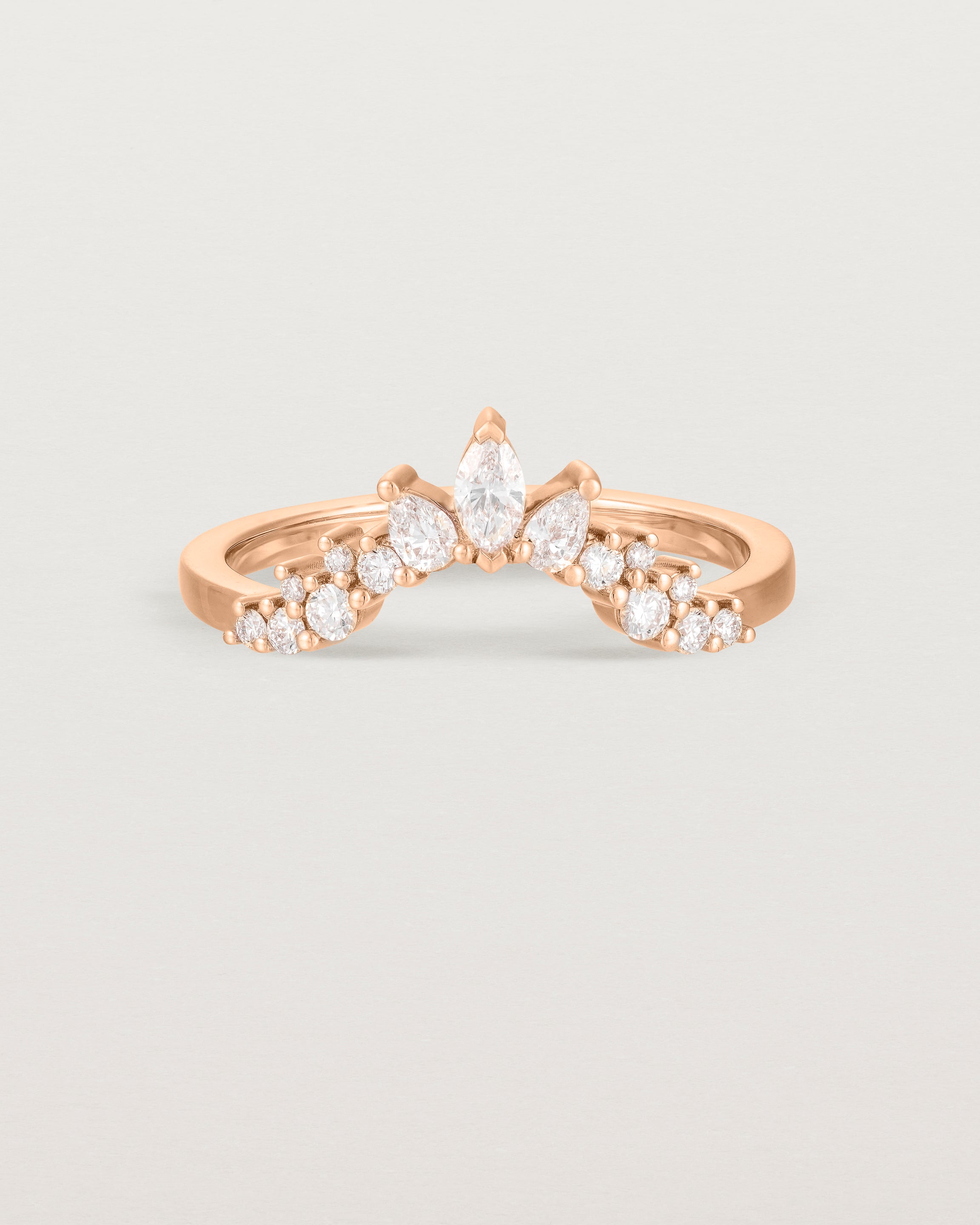 Front view of the Thalia Crown Ring | Fit ‚IV | Rose Gold.