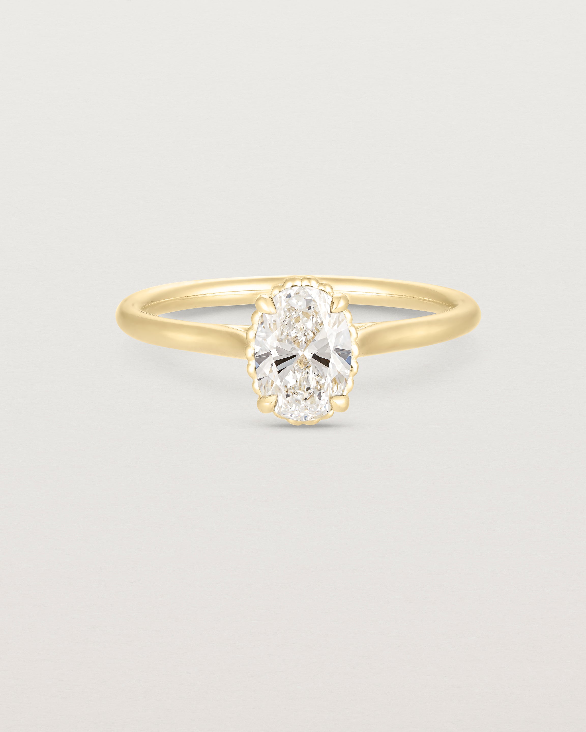 A front view of the Thea Oval Solitaire with Laboratory Grown Diamond