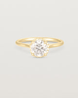 A front view of the Thea Round Solitaire with a white Laboratory Grown Diamond in Yellow Gold