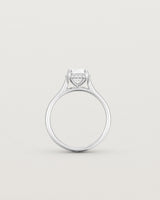A side profile of the Thea Round Solitaire with a white Laboratory Grown Diamond in White Gold