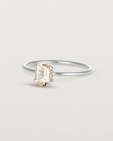 Angled view of the Tiny Fei Ring | Morganite in sterling silver.