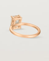 Back view of the Una Emerald Solitaire | Morganite | Rose Gold.