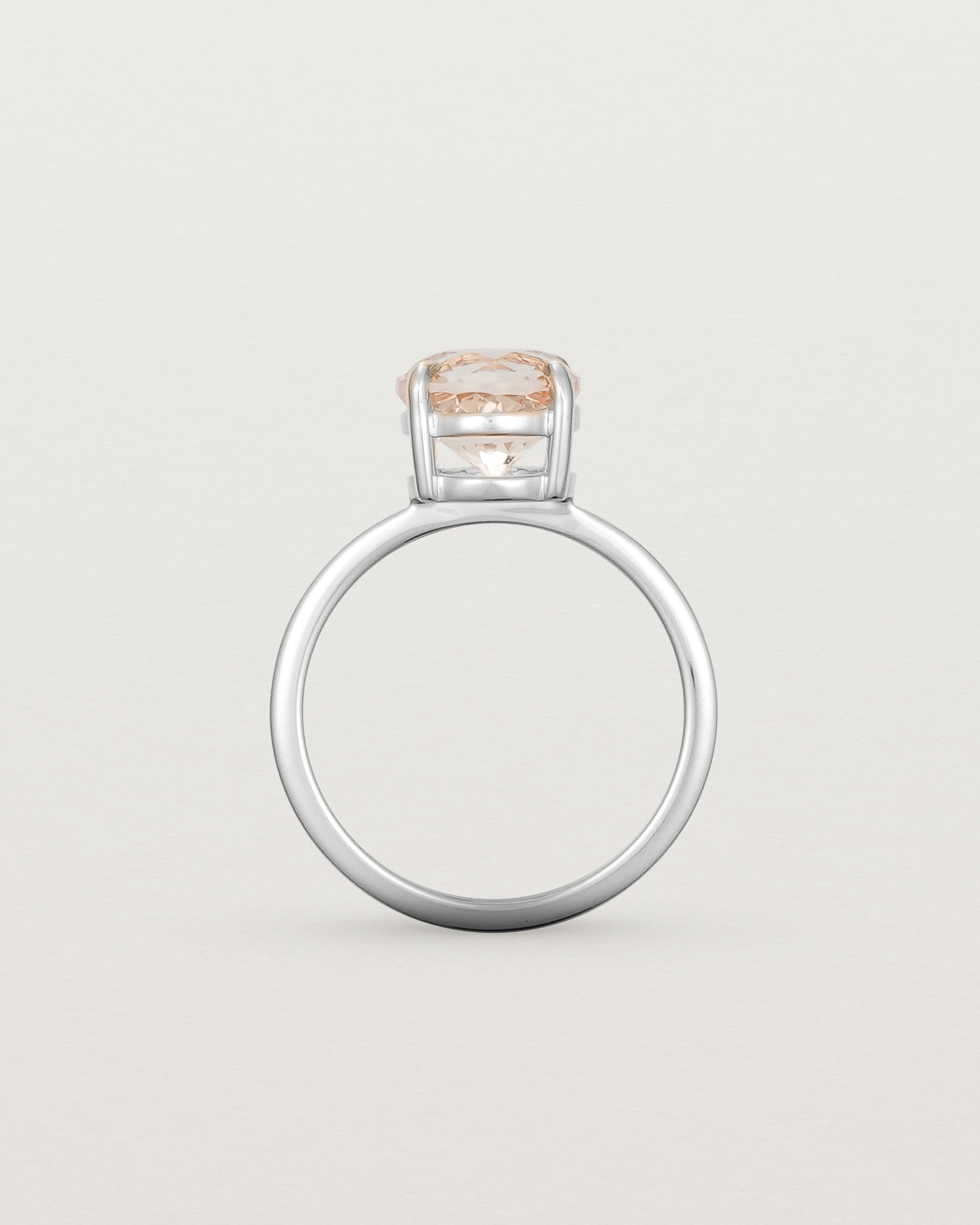 Standing view of the Una Round Solitaire | Morganite | Yellow Gold