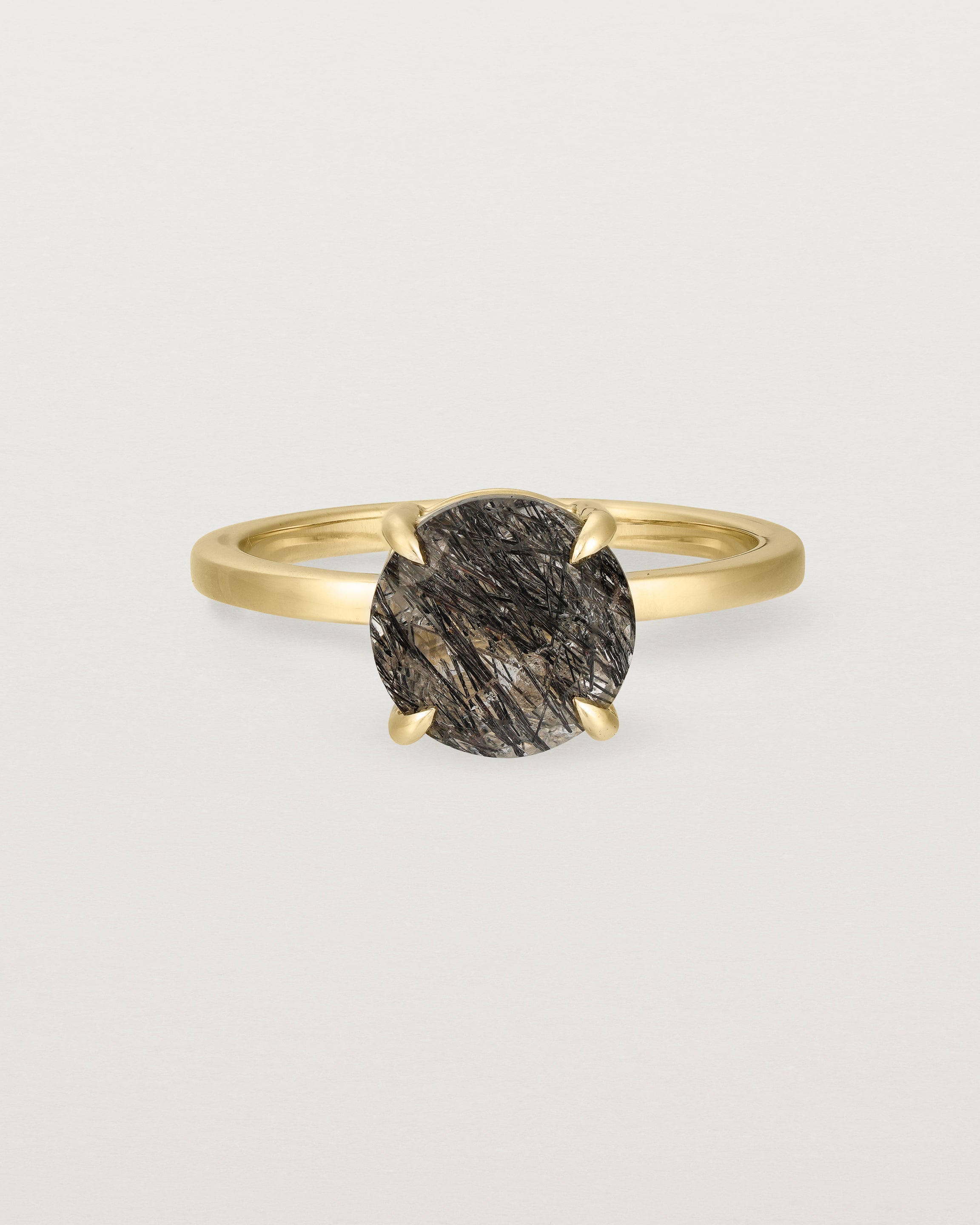 Black tourmalinated shop quartz ring