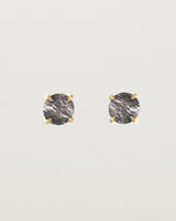 Front view of the Una Studs | Tourmalinated Quartz in yellow gold.