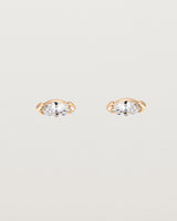 Front view of the Vega Studs | Diamond in rose gold.
