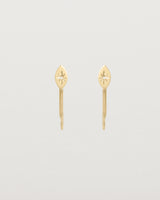 Front view of the Willow Loop Studs | Birthstone in yellow gold with white diamonds.