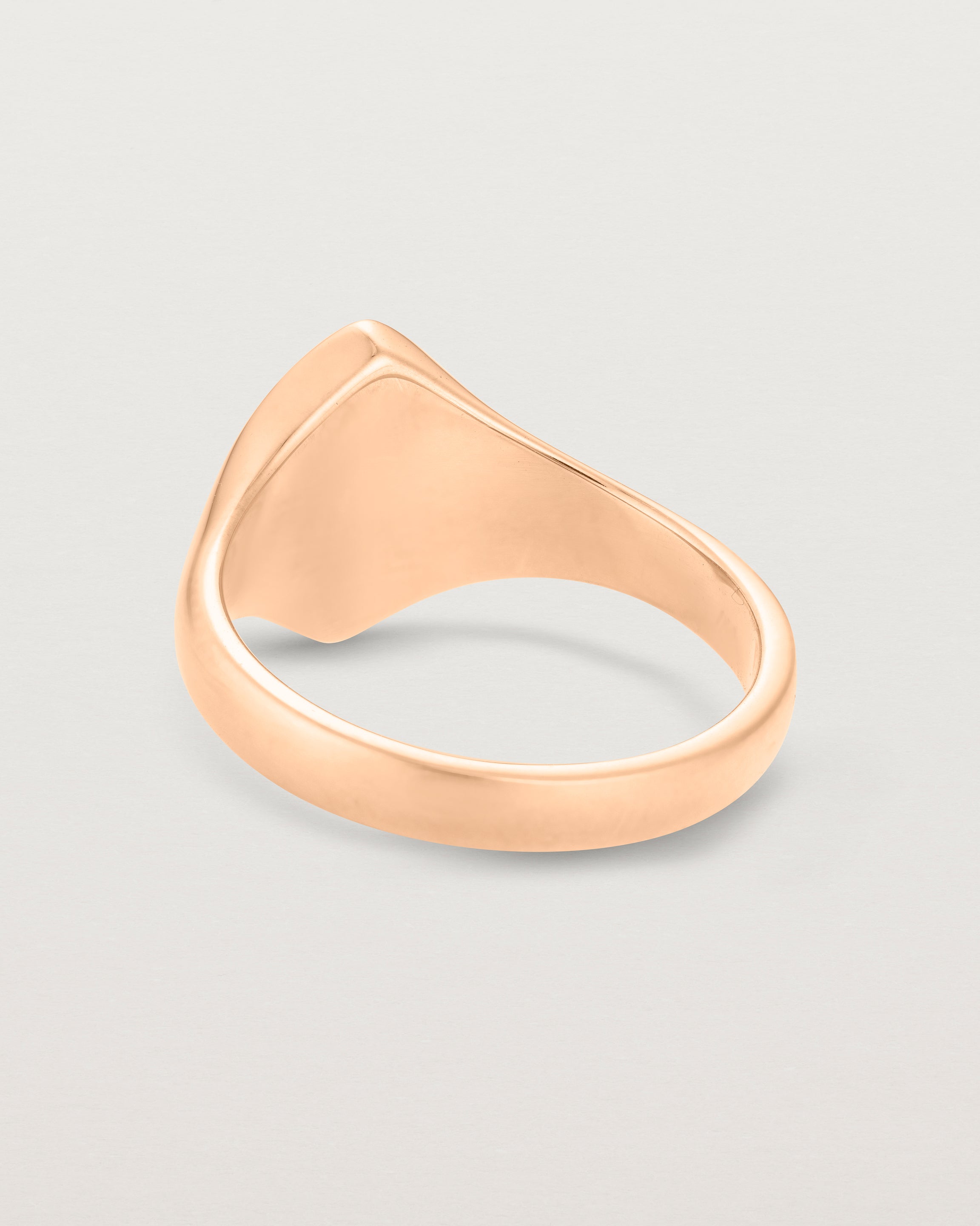 Back view of the Willow Millgrain Signet Ring | Birthstone in rose gold.