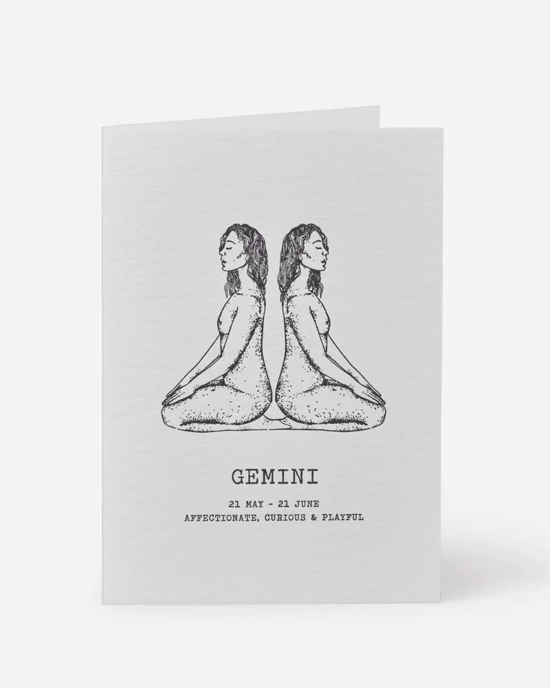 Zodiaque Moon | Gemini Letterpress Greeting Card