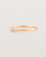 Single solitaire white diamond ring in rose gold