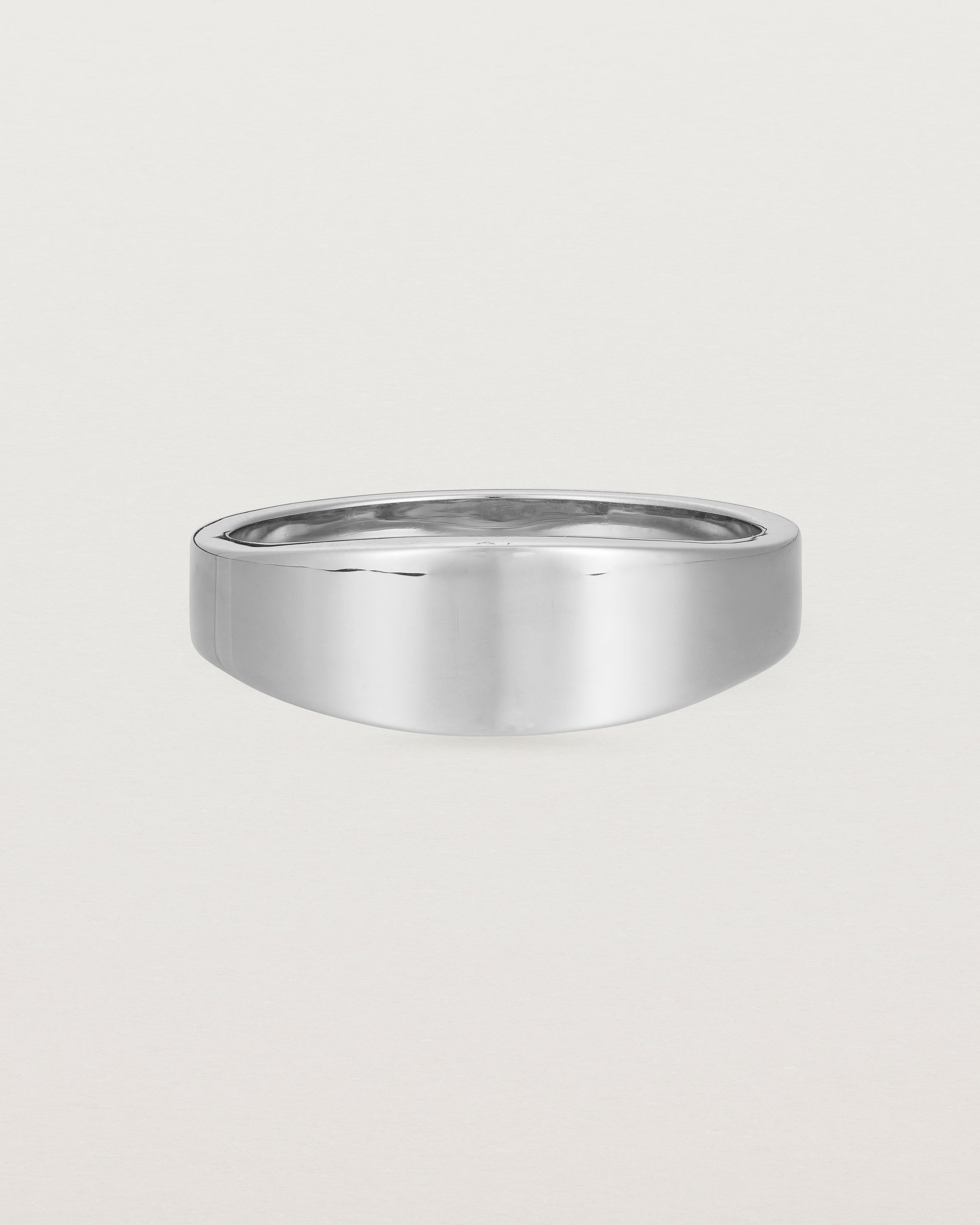Front view of the Amos Ring in Sterling Silver.