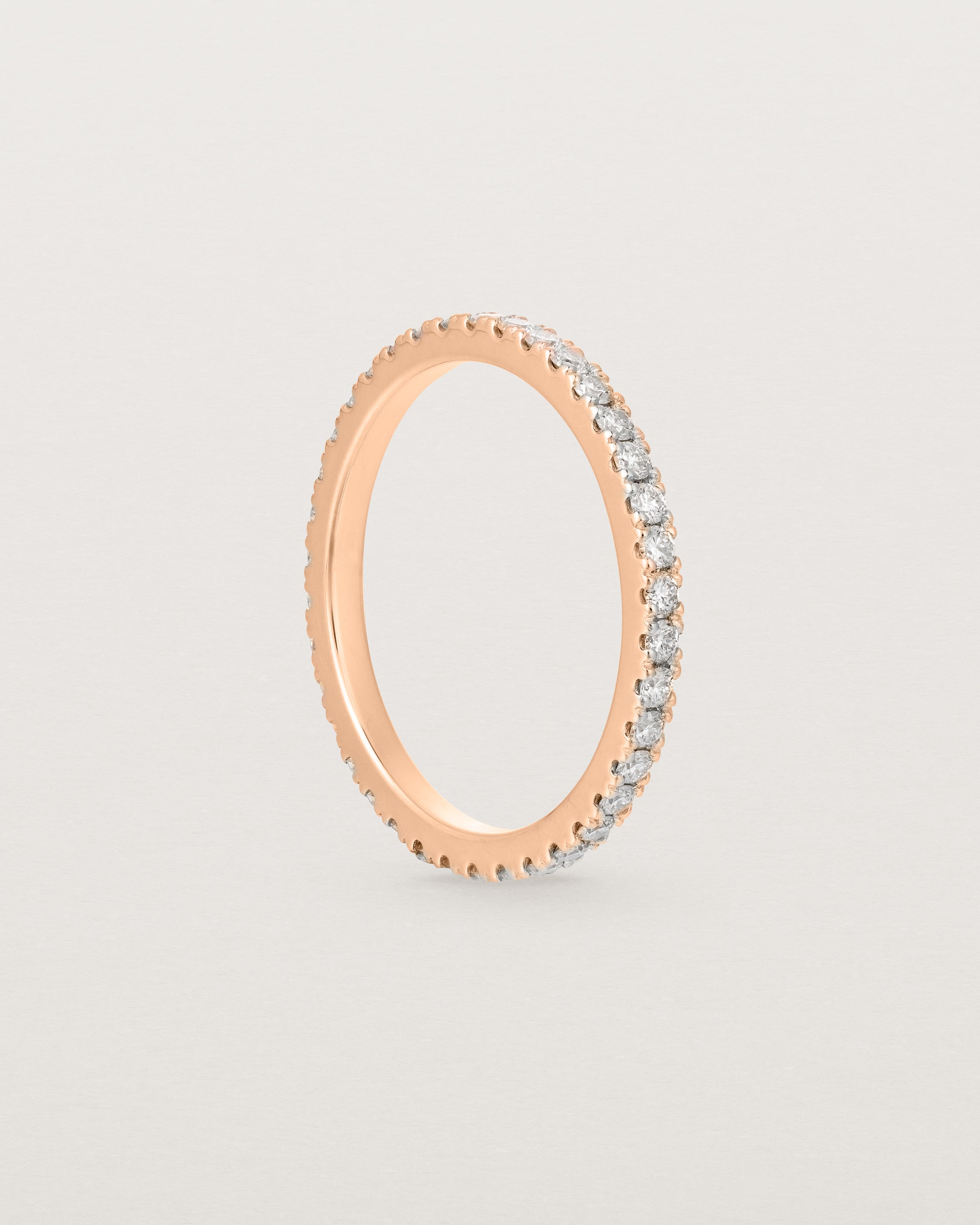 rose gold ring with white diamonds