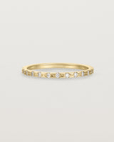 Front View of Cascade Square Profile Wedding Ring | Diamonds | Yellow Gold