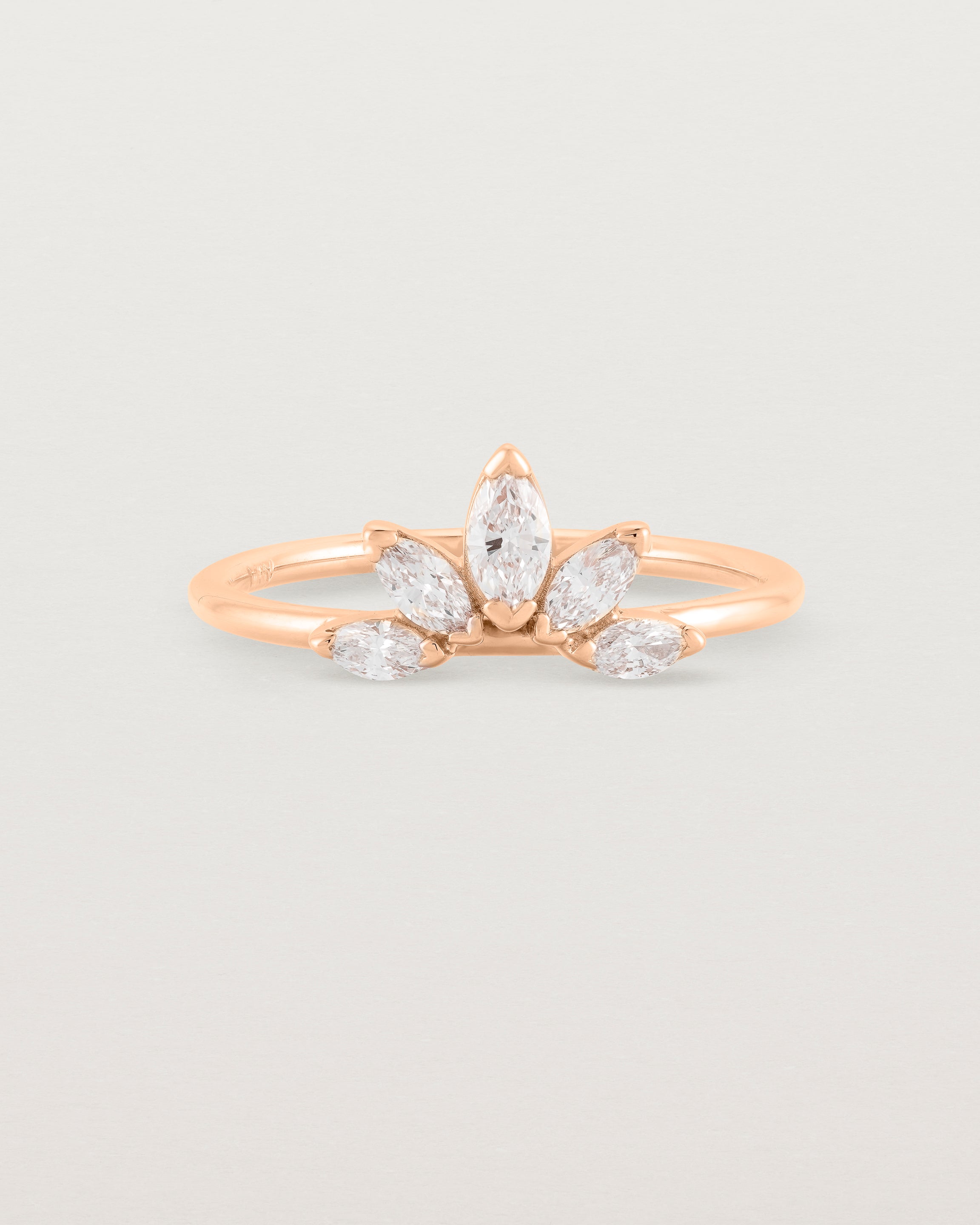 Front view of the Sun Ring | Diamond in Rose Gold.