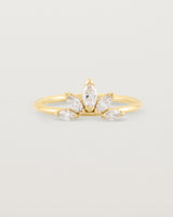 Front view of the Sun Ring | Diamond in Yellow Gold.