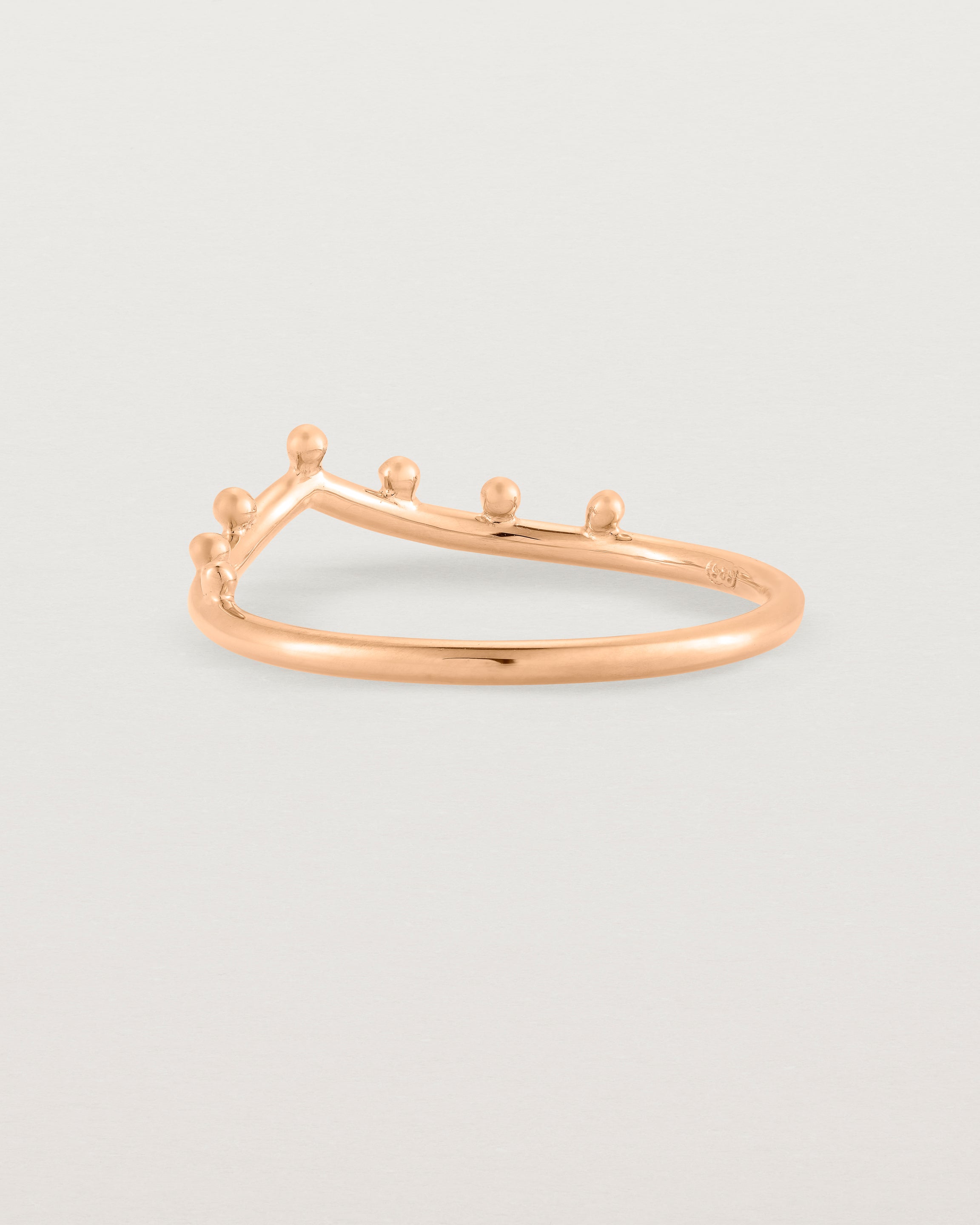 Back view of the Dotted Gentle Point Ring in Rose Gold.