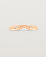 Front view of the Dotted Gentle Point Ring in Rose Gold.