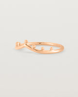 Angled view of the Dotted Gentle Point Ring in Rose Gold.